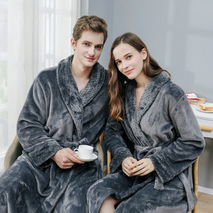 robe de chambre couple grise